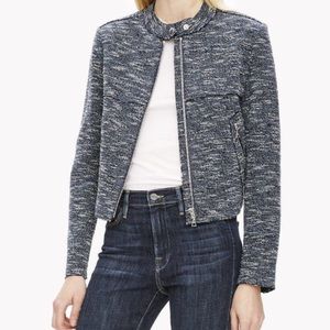 Theory Tweed Moto Style Jacket (blue)